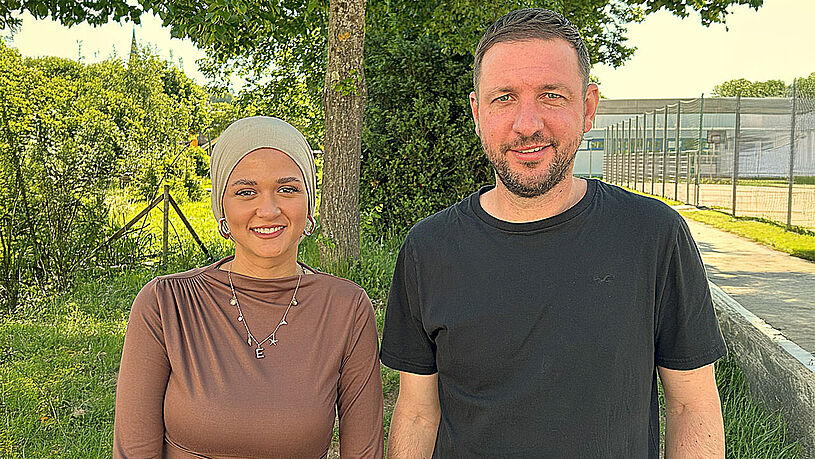 Marcel Rademacher und Elif Ucar aus der Schulsozialarbeit der Realschule Remshalden